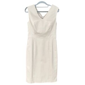 NWT Ann Taylor Sleeveless Sheath "Pebble Melange" Dress Cream/Ivory Size 4